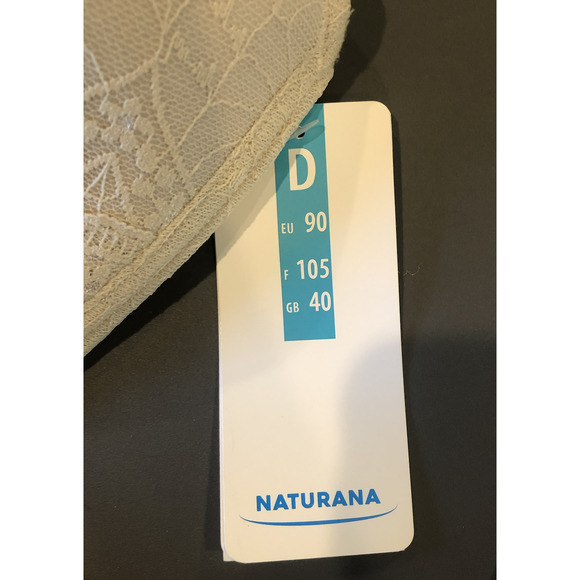 NWT Naturana Beige Floral-Lace Scalloped-Edge Wireless Full-Coverage Bra - Picture 5 of 8